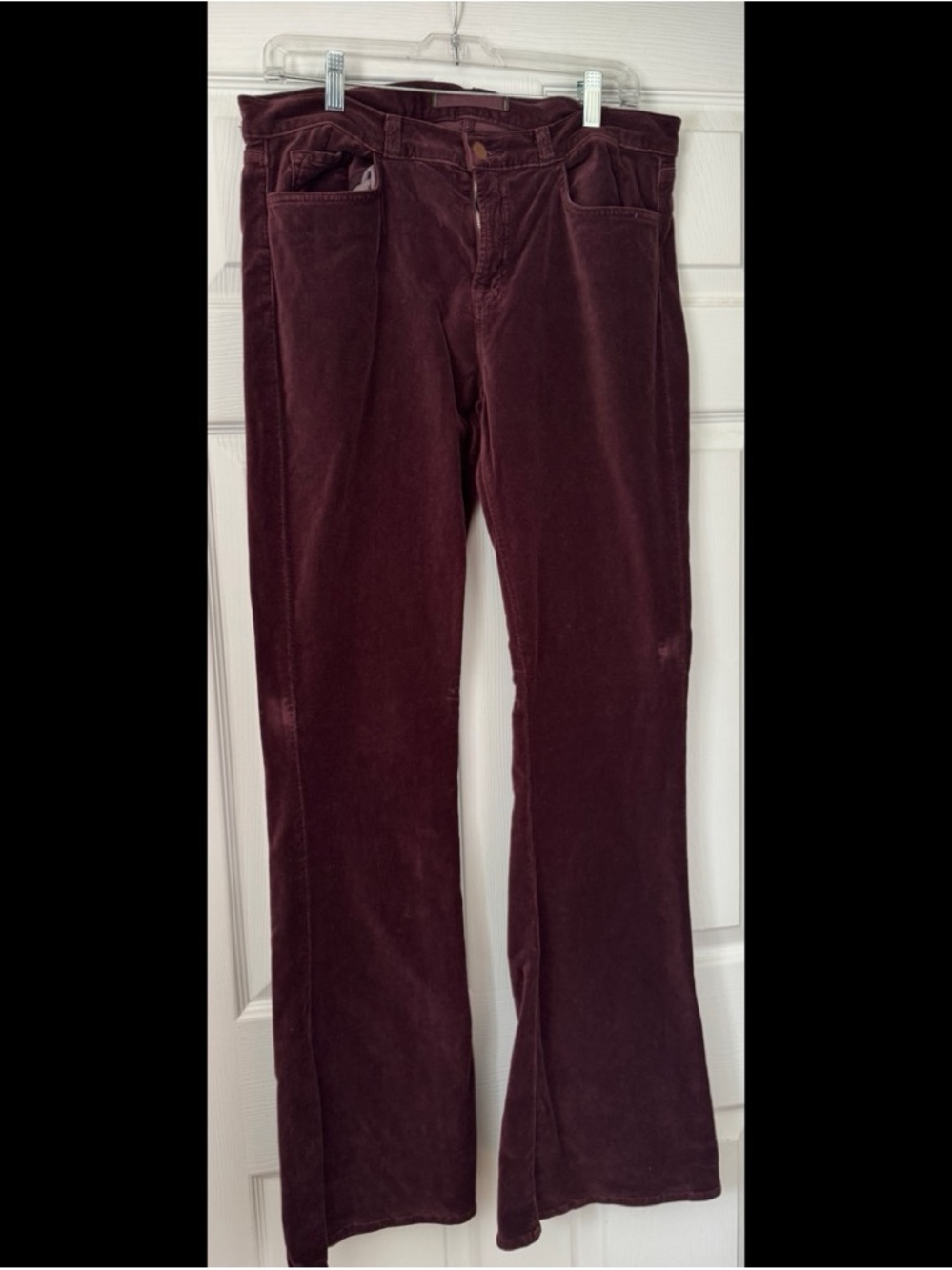 J Brand Women's Corduroy Boot Cut Jeans in Burgundy